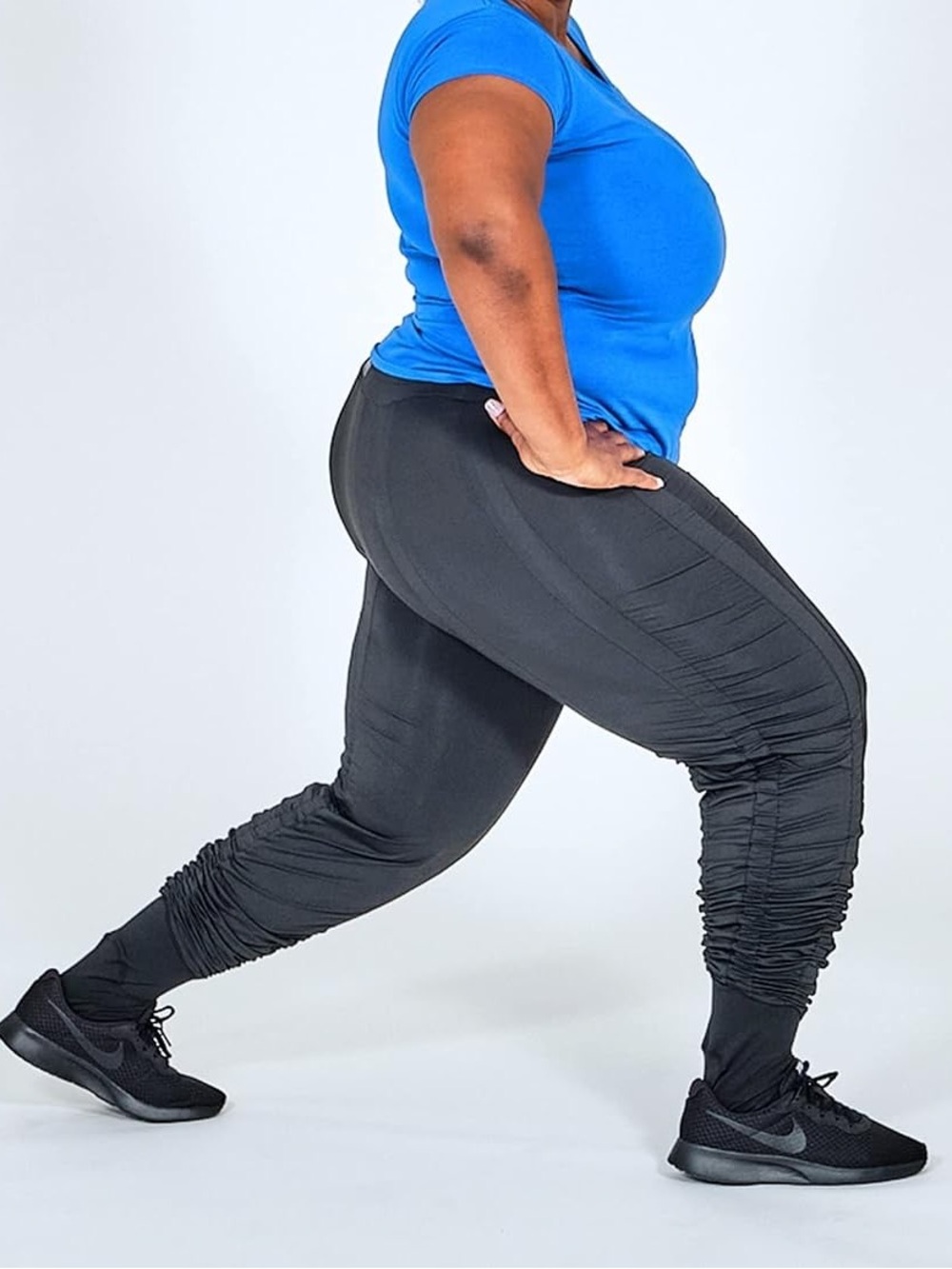 Agogie +20 Resistance Band Black Legging Workout Active Pants Plus Size XXXL